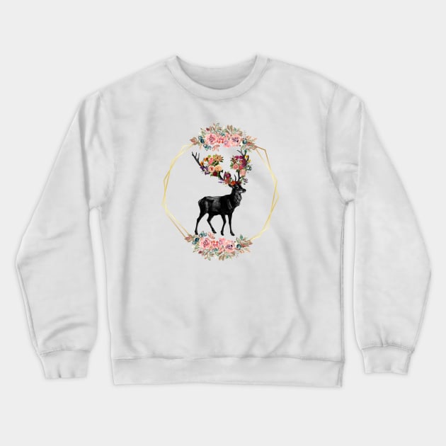 Floral Deer Crewneck Sweatshirt by NICHE&NICHE